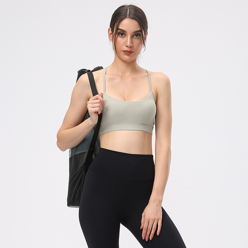 Sports bra shock-proof women's all-in-one Y-shaped back fitness clothing top antibacterial summer outer wear yoga bra bra