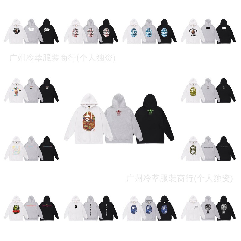 1 Cross-Border American Cartoon Ape Head Star Collection 1 Double-Sided Printed Loose Youth Youth Popular Hooded Sweatshirt 1 Cross-Border American Cartoon Ape Head Star Collection 1 Double-Sided Printed Loose Youth Youth Popular Hooded Sweatshirt