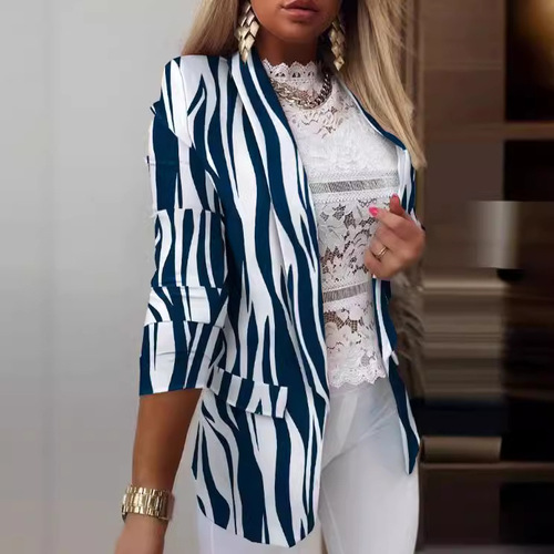 Autumn and winter women's long-sleeved small suit 2025 European and American foreign trade new tie-dye OL temperament professional slim body jacket