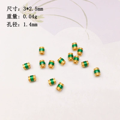 beads colorful spacer bracelet necklace – Zərgərlik ara hissələri - grass-green