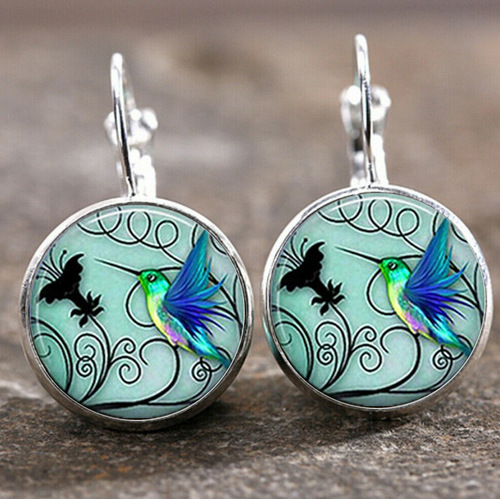 Sunflower Hummingbird Moon Angel Earrings Women's Cross-border European and American Hot Selling Fashion French Ear Hook Ear Jewelry Wholesale