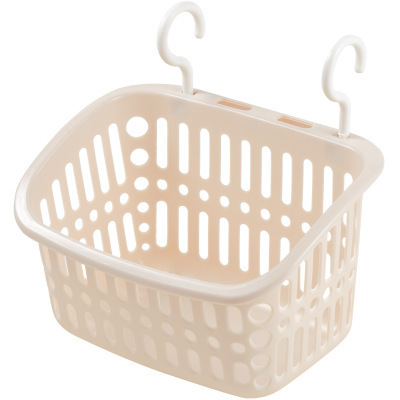 Wall-mounted storage basket hanging storage basket bathroom hanging basket household plastic kitchen bathroom bath basket storage basket