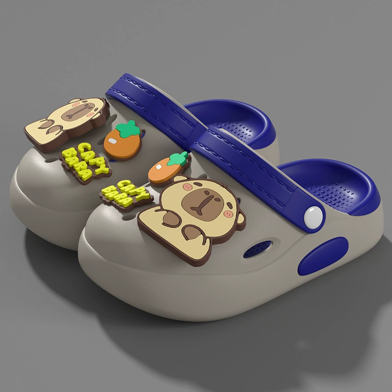 Детская обувь «крокодил» Capibala, новые летние нескользящие тапочки с открытым носком для мальчиков и девочек, сандалии на мягкой подошве