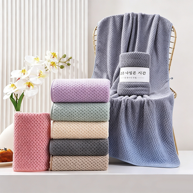 Wholesale transfronterizo piña toalla de baño gran coral veludo espesar toalla de regalo toalla de baño pareja toalla de baño de secado rápido absorción