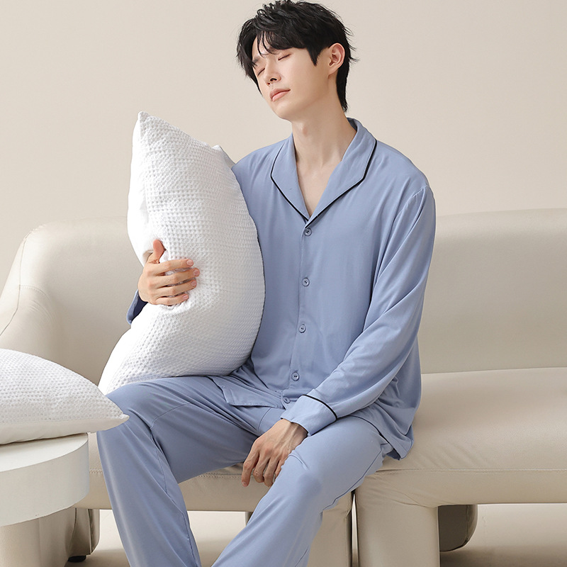 Pijamas para hombres 2024 nuevo hielo de invierno y otoño hombre de gran tamaño de alta sensación moda ropa de casa primavera y otoño mangas largas