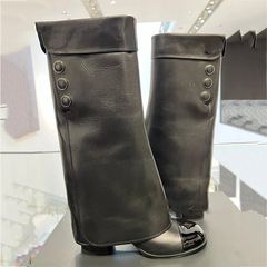 2024 New Arrival European and American Style Patent Leather Round Toe Chunky Heel Fashion All-match Banquet Fairy Boot Ankle Boots