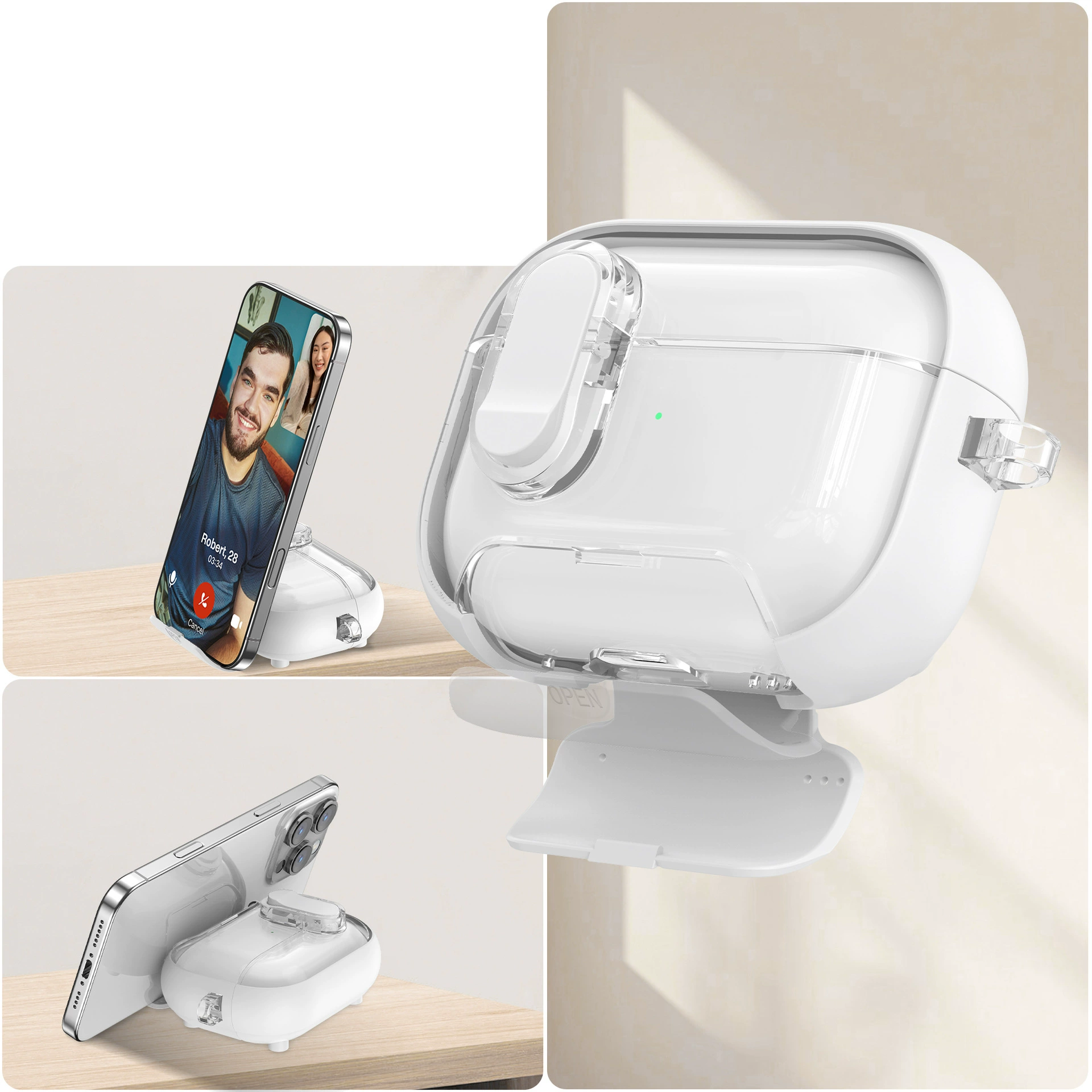 Apple, совместимый защитный чехол, прозрачные наушники, Pro3, Pro2