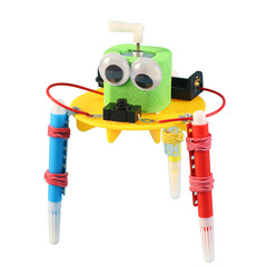 Middle School and Primary School Science and Technology Small Craft Doodle Robot Science Experiment Educational Assembly Toy Parent-Child DIY Material Package
