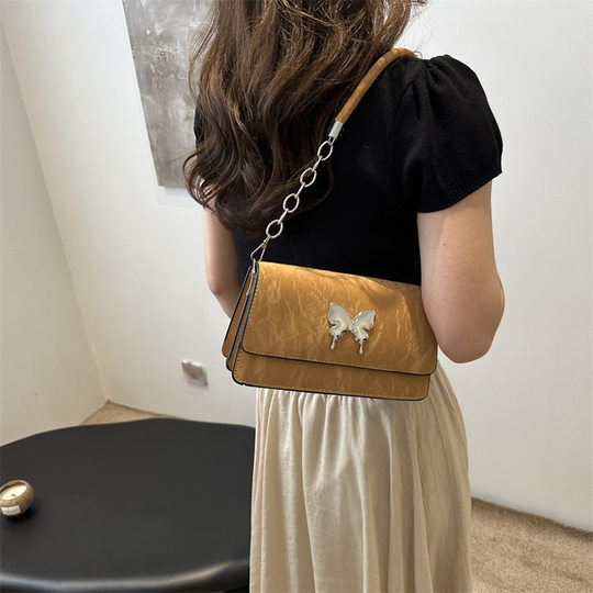 Fashionable and Beautiful Butterfly Element Bag Women's 2024 Spring and Summer New Large Capacity Casual Chain Shoulder Bag for Women