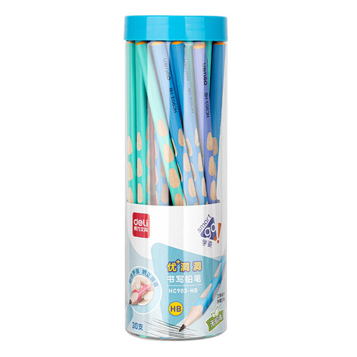 Deli positive posture hb hole pencil primary school students kindergarten 2b pencil first and second grade children lead-free poison posture correction pen