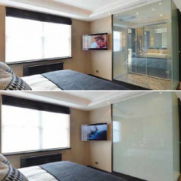 智能电控调光玻璃 通电雾化玻璃办公室专用玻璃