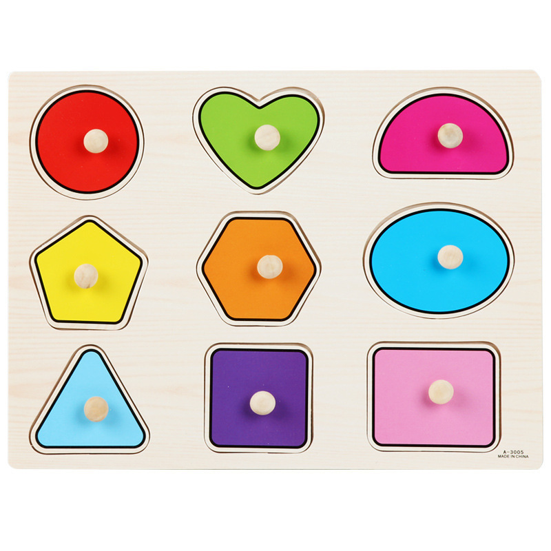 キノコの釘の手のつかみ板のパズルの子供の蒙氏の早教の木製のおもちゃのアルファベットの数字の果物の形の認知のつづり板|undefined