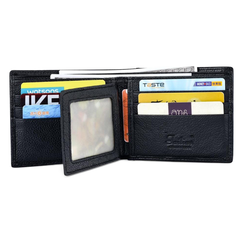 Cartera de hombre Tailian, estilo corto, clásica, para negocios, con múltiples ranuras para tarjetas, de cuero genuino, con caja de regalo transfronteriza.