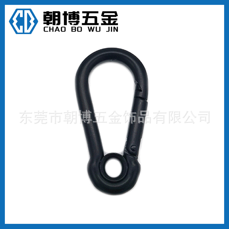 黑色金属铁葫芦形登山扣 带鸡眼圈 户外帐篷野营弹簧钩