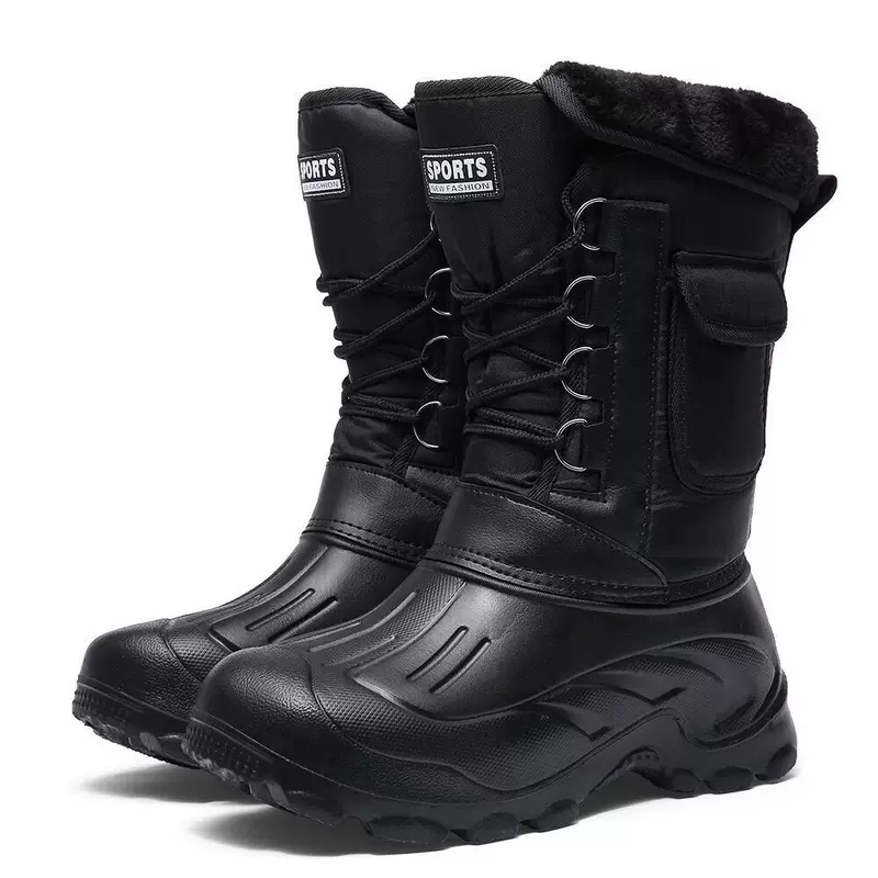 Men's Snow Boots, Insulated Waterproof Outdoor Boots, Lightweight 1.1 kg, Sizes 37–46