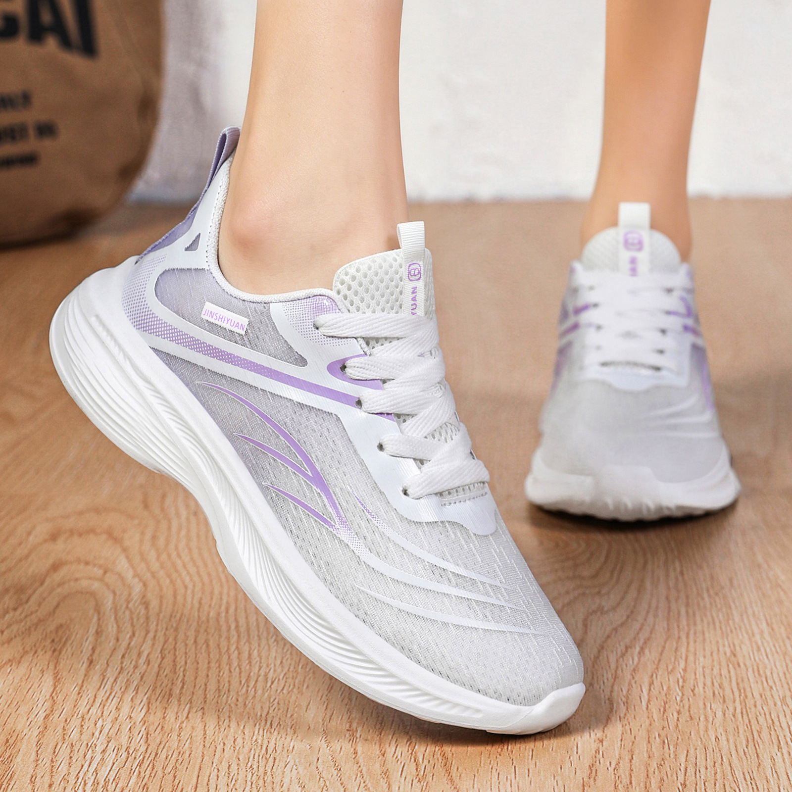 Primavera nuevos zapatos casuales de mujer zapatos deportivos ligeros de suela suave amortiguadores estudiantes de entrenamiento militar zapatos de corrida transpirables zapatos de malla