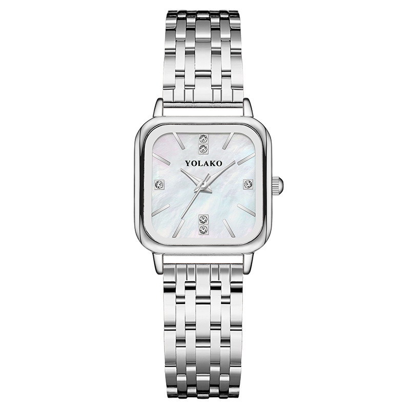 Men's Watches diamond studded fashionable new square ladies' watch female watch stainless steel strap quartz watch _voghion.com