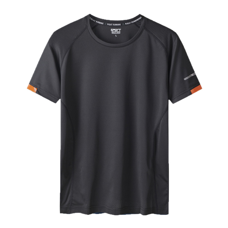 Transfronterizo Amazon verano de secado rápido camiseta de mangas cortas camiseta deportiva de hombre al aire libre gran elástica ropa de secado rápido de mangas cortas