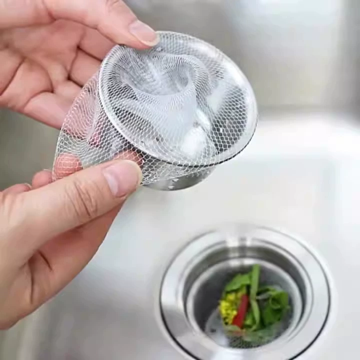 Сетчатый мешок-фильтр одноразовый для кухни, дренаж для бассейна, раковина, фильтр для стока, мешок из сетки, утечка