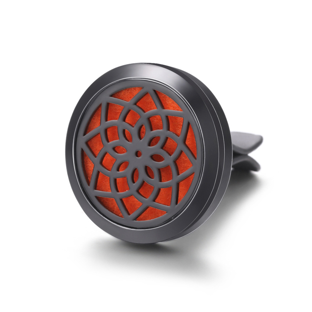 pistola de acero inoxidable negro hueco coche ventilación abrazadera de automóvil perfume árbol de vida automóvil perfume caja de difusión de perfume