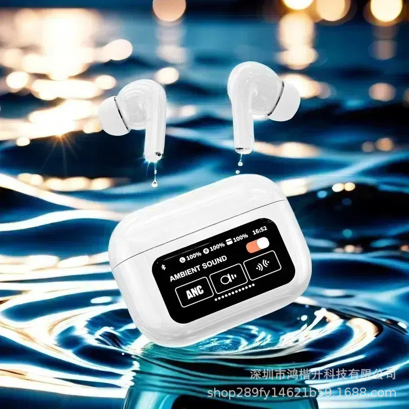 Factory Huaqiang North True Wireless Headset A9Pro Full Color Screen Long Endurance High Sound Quality TWS Noise Reduction Bluetooth Headset