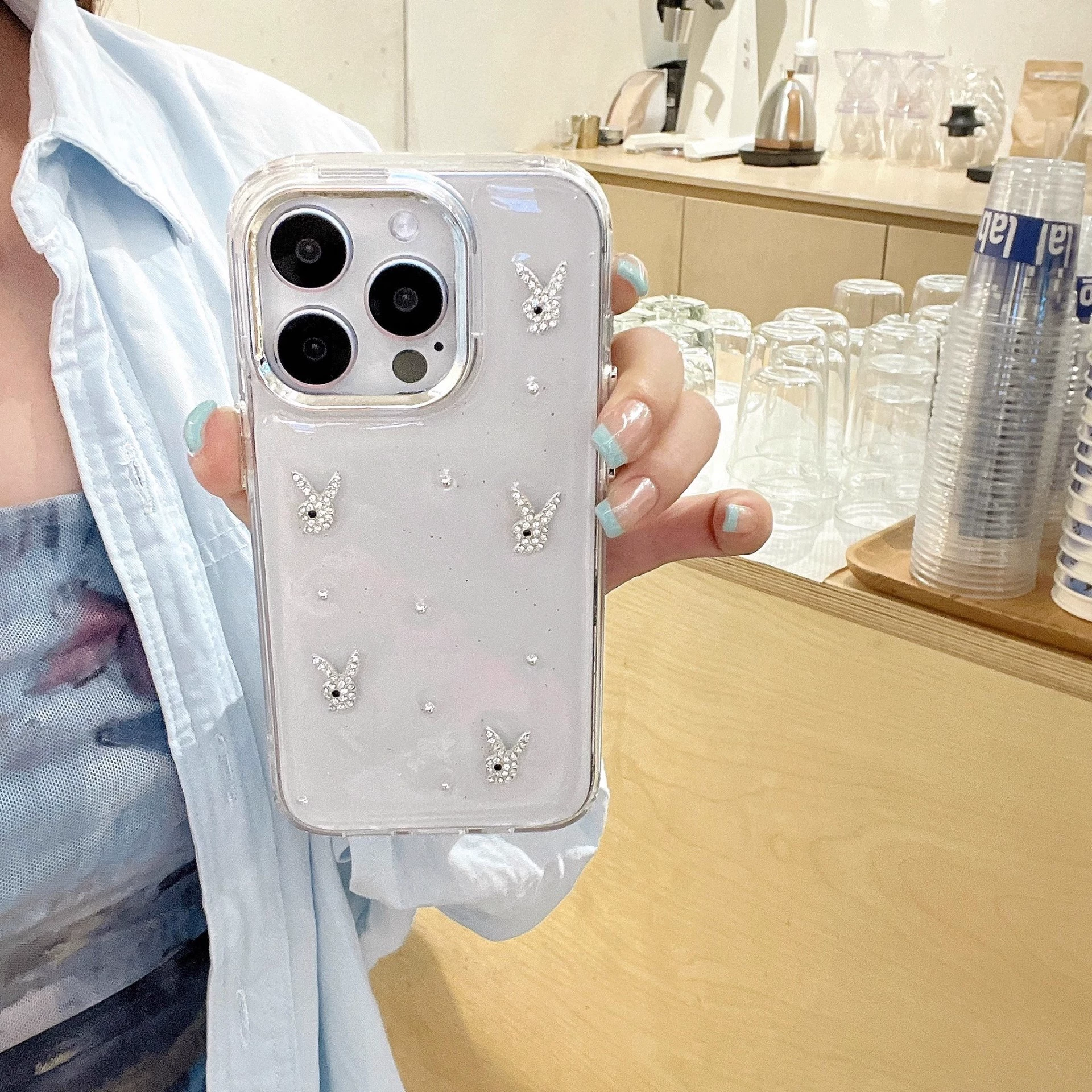 Apple, зайчик, чехол для телефона, iPhone15 Pro, защитный чехол, 2 карат, интернет-звезда, iphone, 16plus, 15