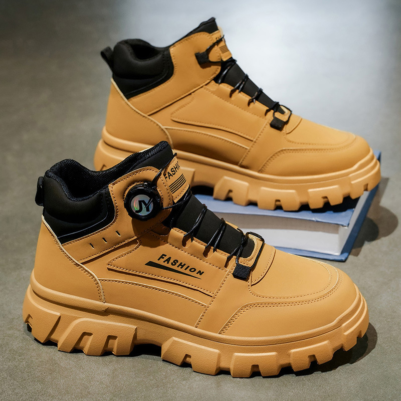 BOTAS Martin zapatos masculinos nuevos zapatos de trabajo antideslizantes de suela gruesa en otoño botas cortas botas altas para hombres botas casuales de ruibarbo zapatos de moda para hombres