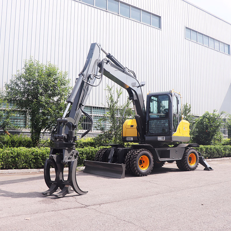 100型号轮式抓木机 中型轮式挖掘机加抓木器 抓棉花机 抓甘蔗