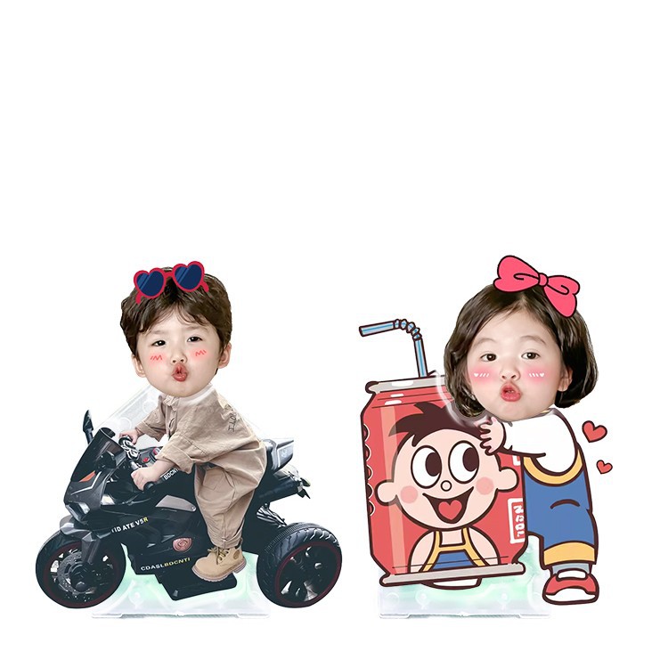 자동차 흔들리는 머리 장식품 태양 자동차 쉐이크 음악 DIY 인형 사진 아크릴 자동차 인테리어 장식