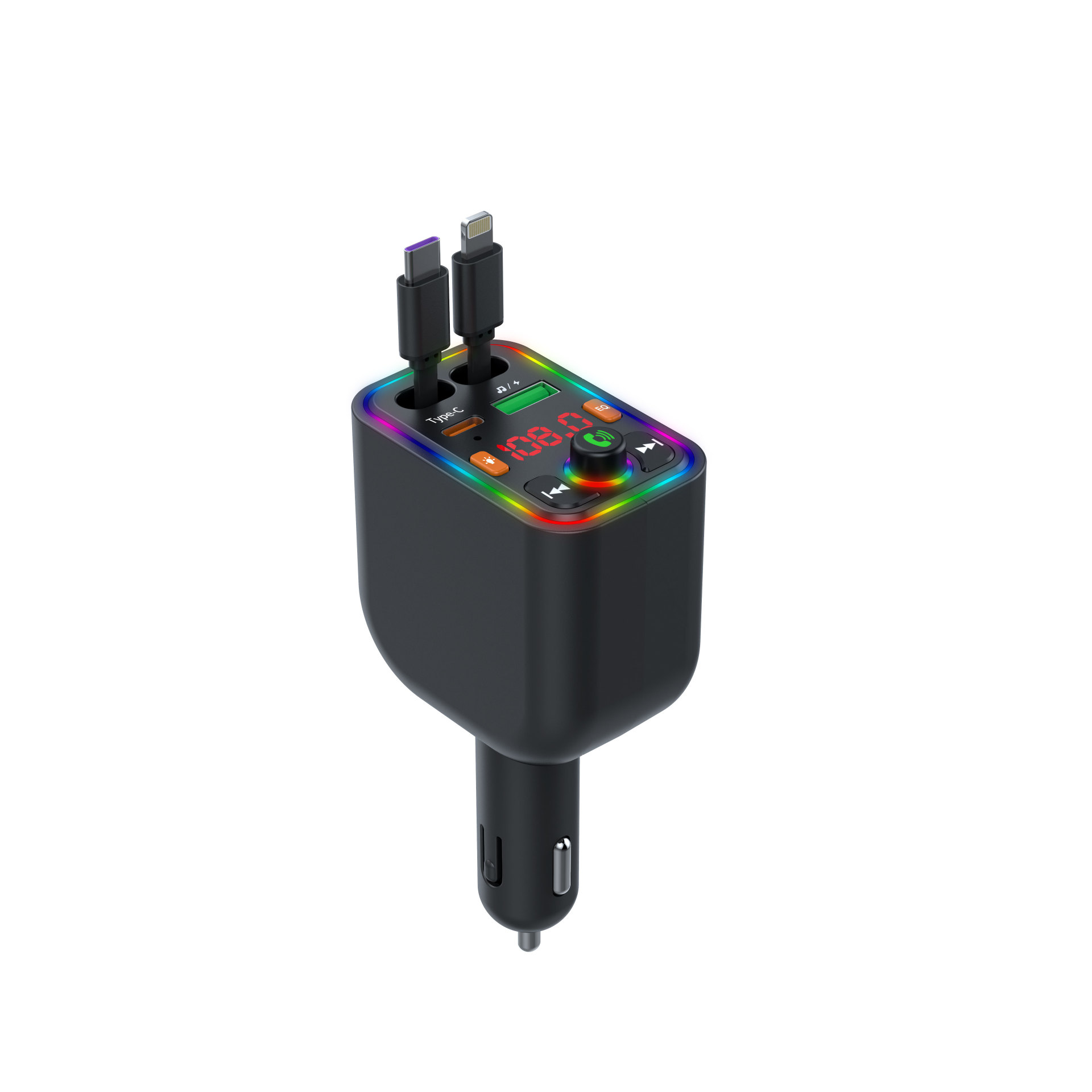 Ebay Cross-Border Factory Supply Car Bluetooth Receiver Supports Lossless Music Playback Car Mobile Phone Fast Charging