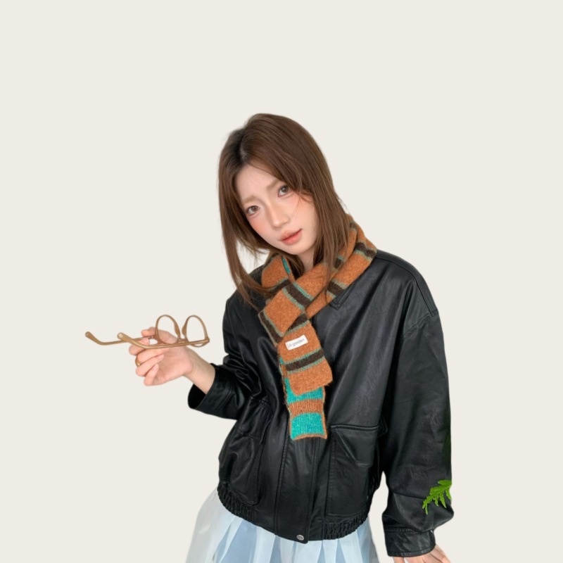 Cuello de Tejido Estrecho de Fibra Acrílica con Protección del Cuello para Otoño e Invierno