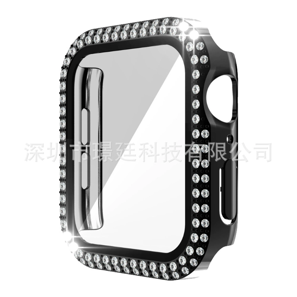 Suitable for Apple Double Diamond Frame Steel Case PC case PC case Apple Watch8/SE/7/6/5/4/32
