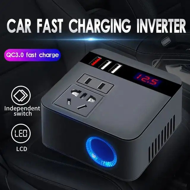 Multifunctional car inverter charger 12V24V to 110V220V universal mobile phone charging power converter Multifunctional car inverter charger 12V24V to 110V220V universal mobile phone charging power converter