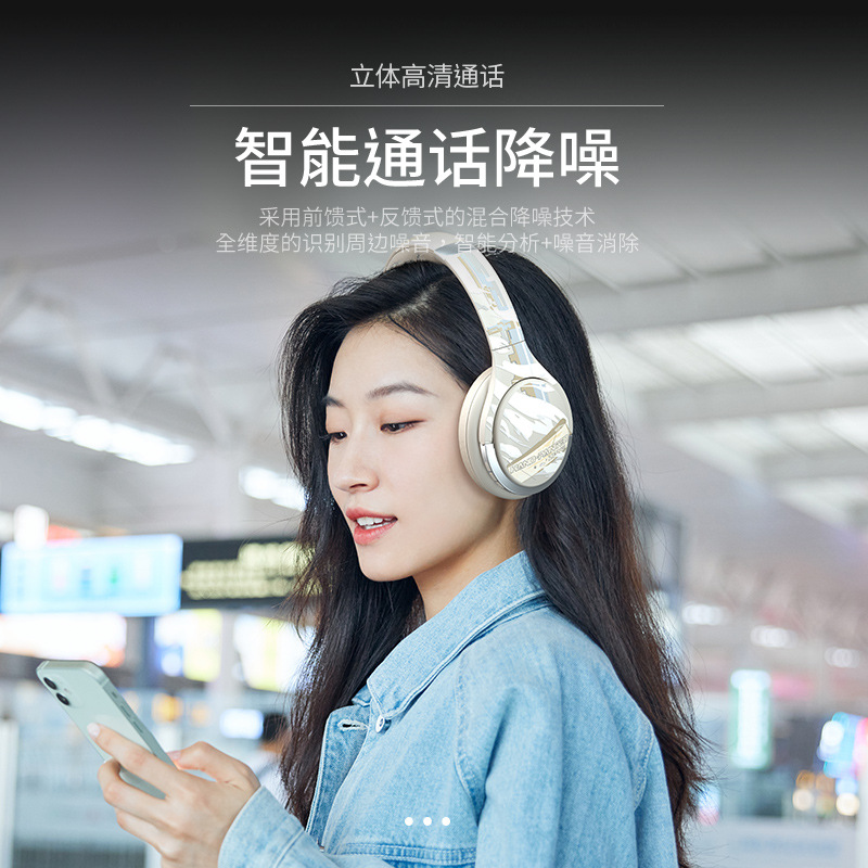 LULE蓝牙耳机5.2无线ANC主动降噪防水头戴式运动游戏电竞耳麦代发