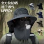 一体夏季钓鱼防晒登山帽