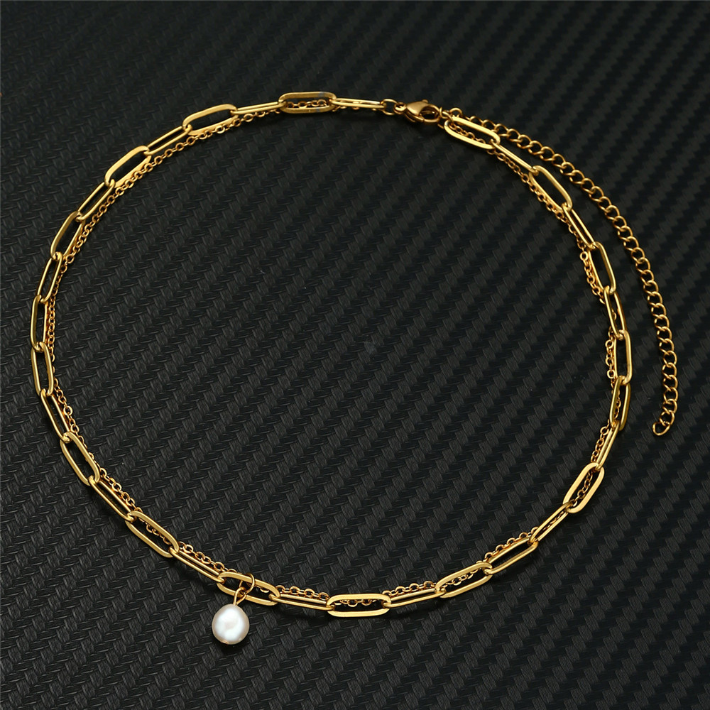 19g Weight 304 Stainless Steel Pendant Material Pendant Necklace Classification Wholesale Jewelry Simple Style Solid Color 304 Stainless Steel Pendant Necklace