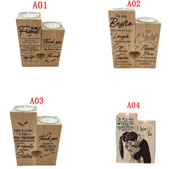 Cross-border modern minimalist Valentine's Day gift wooden candle holder decorative item couple heart-shaped candle creative decoration wholesale