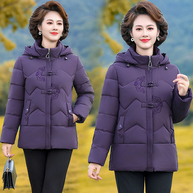 妈妈装加厚棉服中长款棉衣2025年新款大码中老年女装冬季棉袄外套|undefined