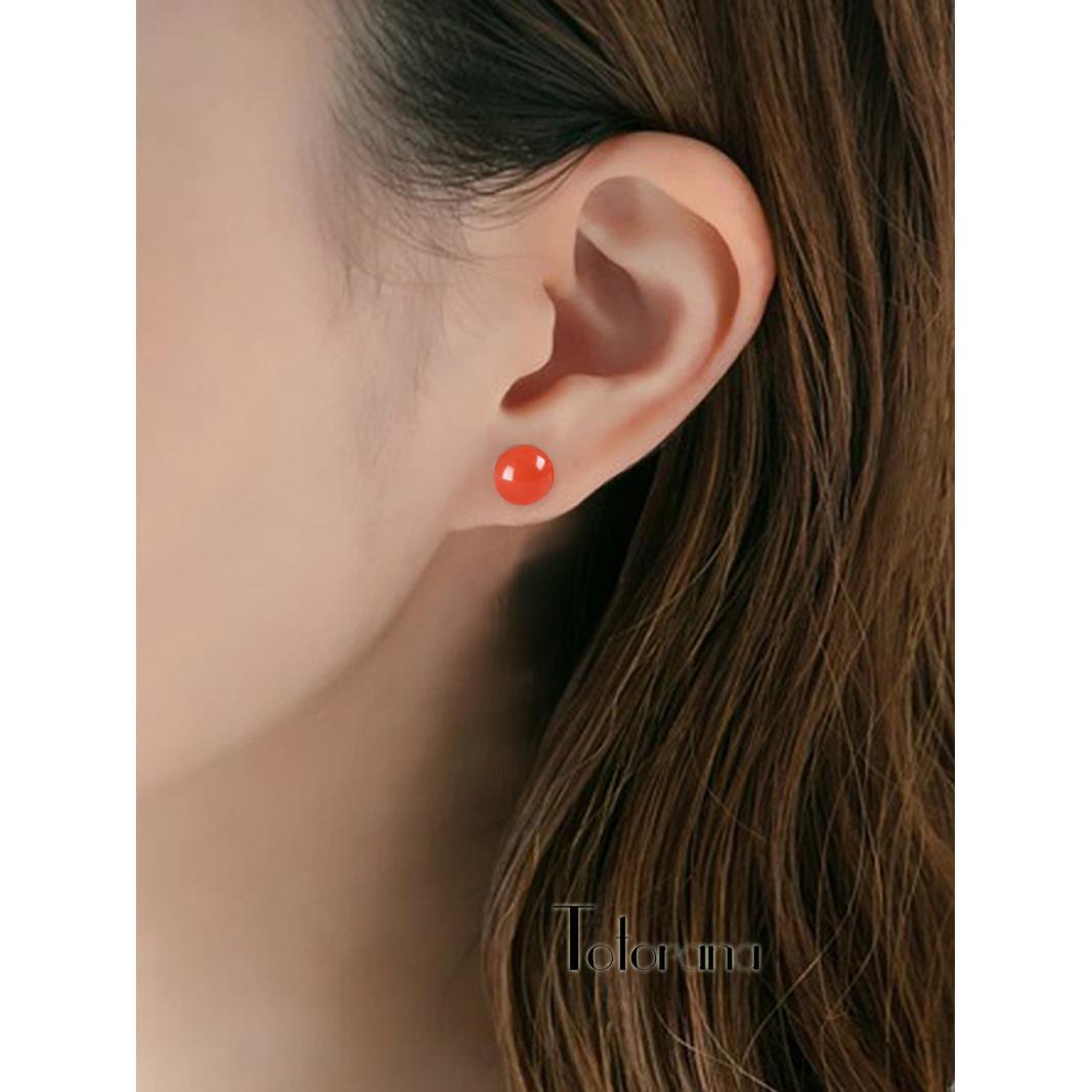 토토라나 18K 골드 여성용 천연 사우스 레드 오닉스 귀걸이 전체 고기 체리 레드 귀걸이 생일 선물