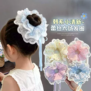 Polka Dot Drawstring Hair Tie for Girls, Korean Style Scrunchie for Girls, Hair Accessory for Girls, Beautiful Hair Tie