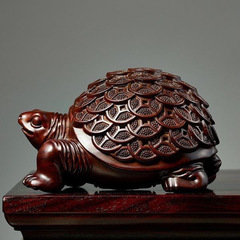 黒檀彫刻金亀装飾品無垢材亀ホーム風水リビングルームオフィス装飾デスクトップ小さな装飾品