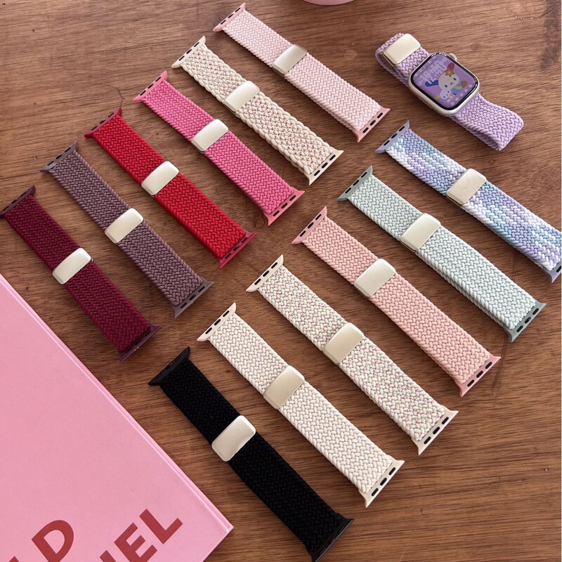 Colorful Magnetic Nylon Woven Strap Suitable for Apple Watch iWatch 11Th Generation 987654Ultra/Se