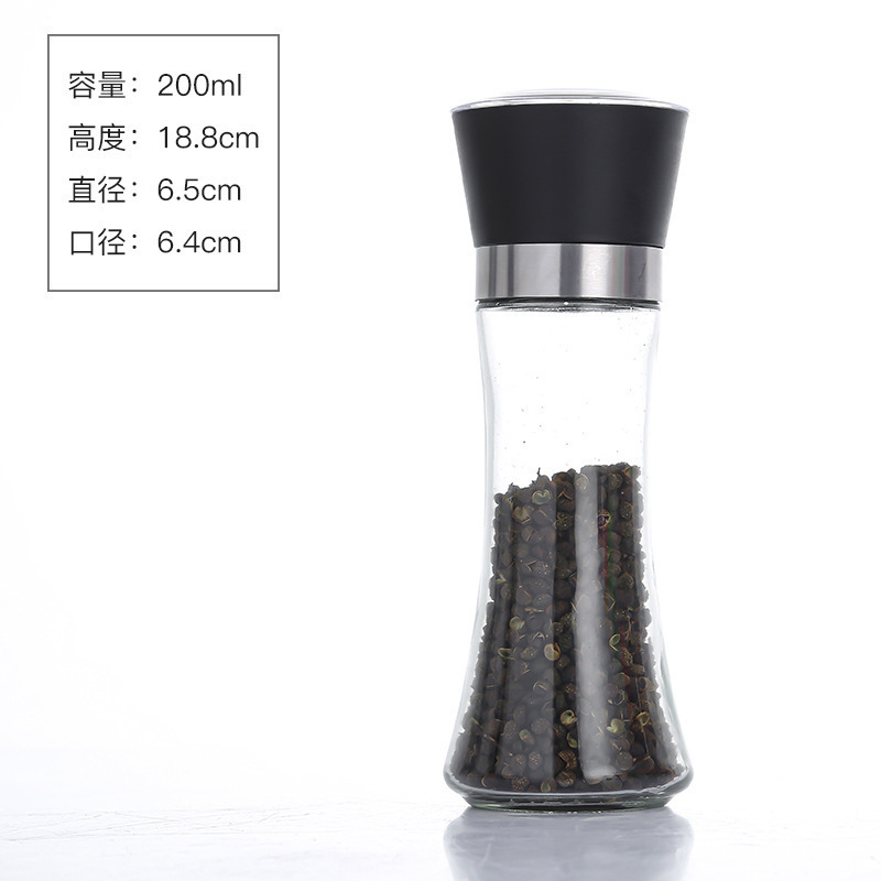 ペッパーグラインダーピーマンパウダー手動海塩スパイスグラインダーボトルキッチン家庭用ガラス調味料ボトル卸売|undefined