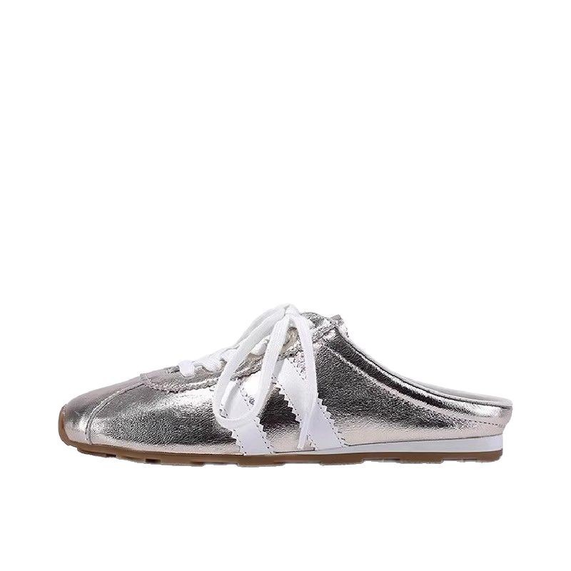 Trendy Bunan 2025 nuevas zapatillas retro de nicho de medio bolso mujeres sin tacón zapatos de entrenamiento alemán zapatos planos antideslizantes Forrest