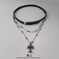 Черный крест choker длинная женщина, которая носит ожерелье y2k, женщина высокого уровня чувство ключицы пряная девушка сладкая и крутая шея...