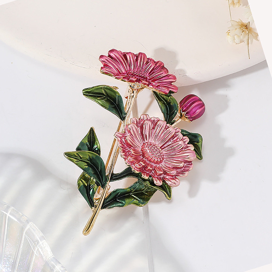 Alfinete de broche de flor crisântemo para mulher estilo_voghion.com