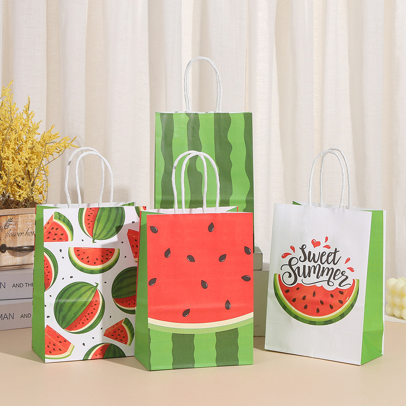 Cute Cartoon Watermelon Series Gift Gift Bag Portable Kraft Paper Bag Manufacturer Wholesale Can Be Customized Cute Cartoon Watermelon Series Gift Gift Bag Portable Kraft Paper Bag Manufacturer Wholesale Can Be Customized
