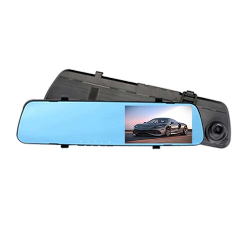 4.5-inch dash cam with high-definition night vision, blue screen, anti-glare rearview mirror recorder, car DVR, in-car video recorder