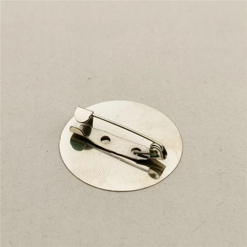 Circular flat brooch with pin, holeless brooch flower DIY badge head accessory metal accessories