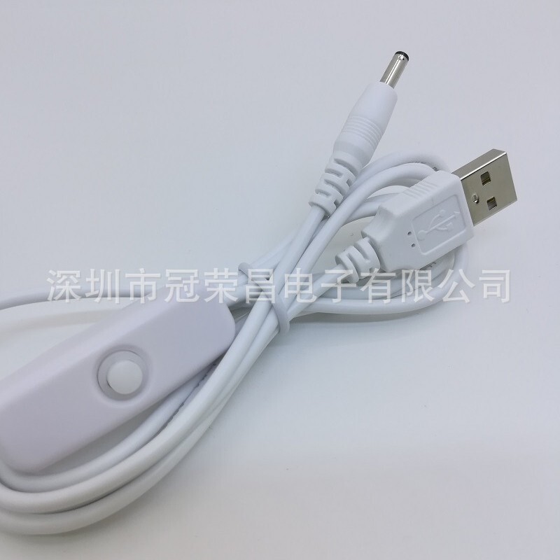 Special offer factory produces USB with Switch Line DC3.5 public charger wire White 1 m LED table lamp White